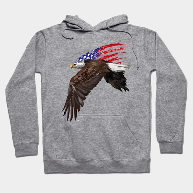 Flying American Eagle Hoodie by Graffix